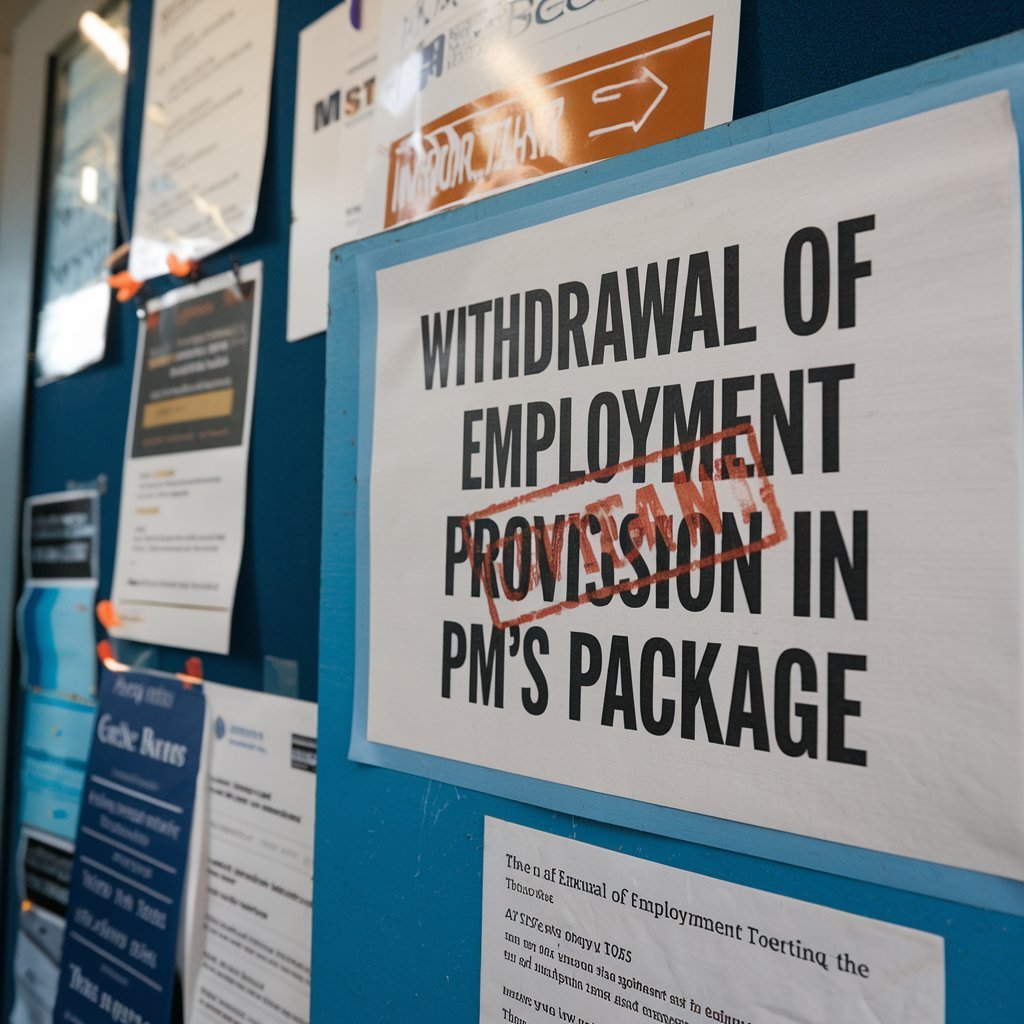 Withdrawal of Employment Provision in PM's Package Pakistan