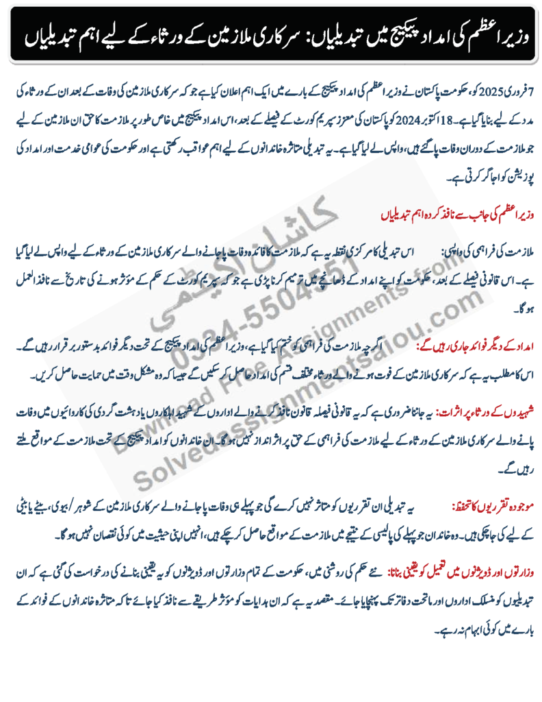 Withdrawal of Employment Provision in PM's Package urdu