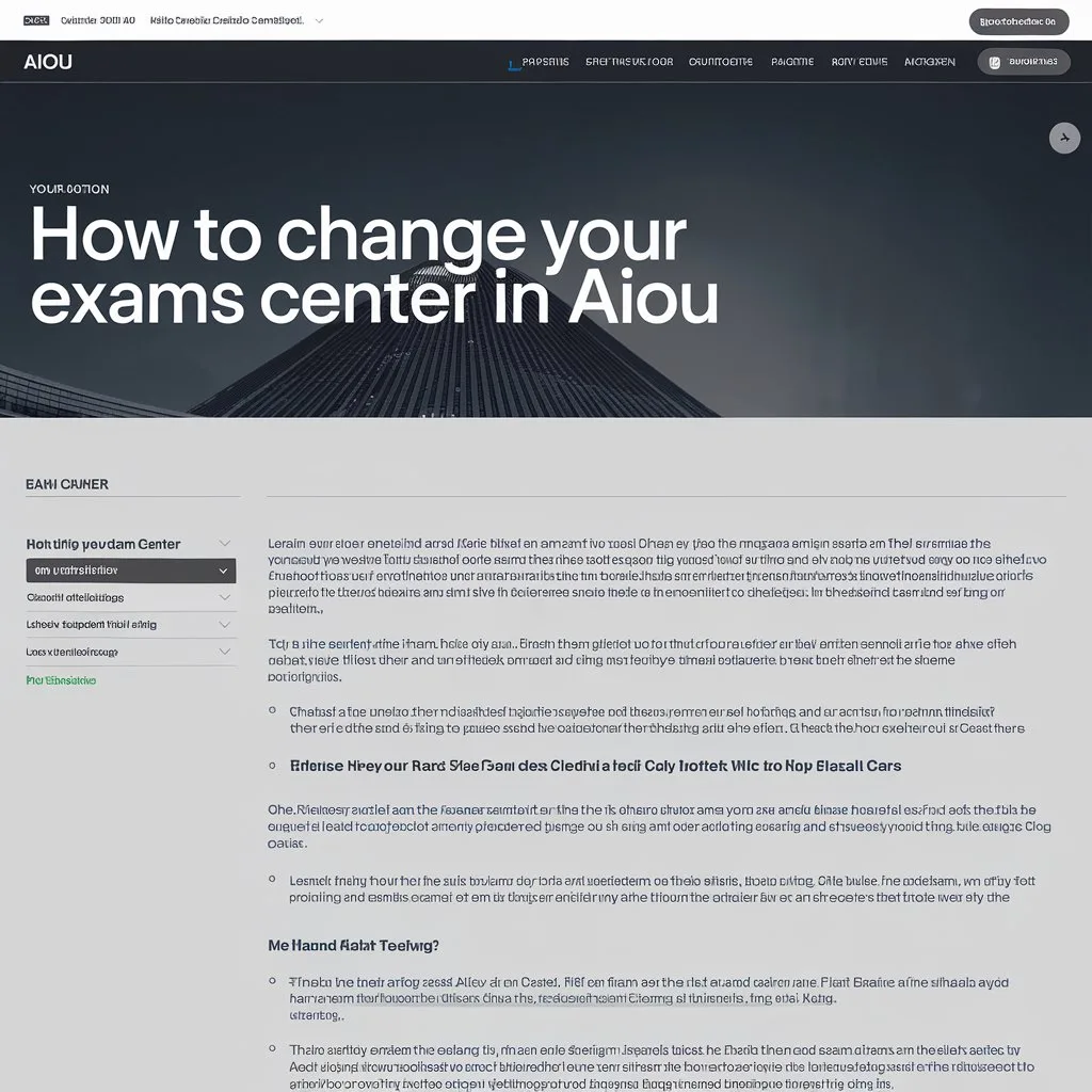 how to change your examination Center in AIOU FI3