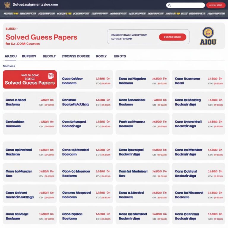 BA & B.Com Free Solved/Unsolved Guess Papers AIOU