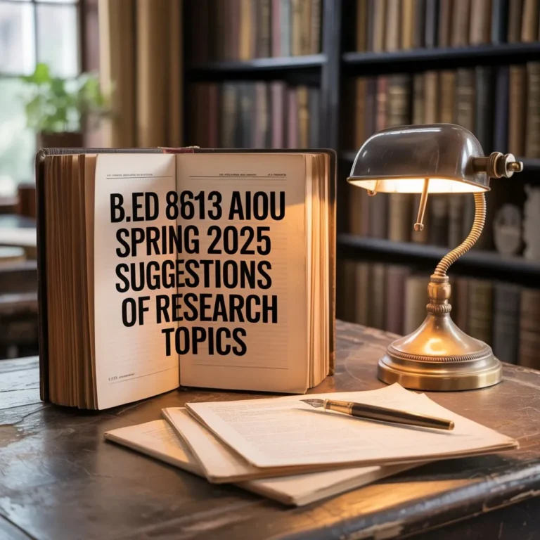 B.Ed 8613 AIOU Spring 2025 Suggestions of Research Topics
