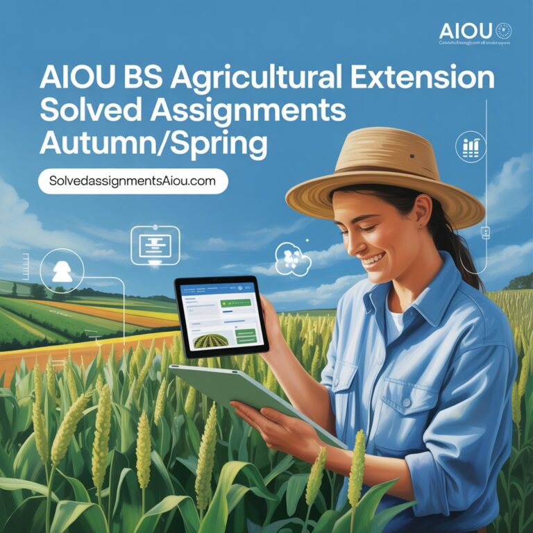 Free AIOU BS Agricultural Extension Solved Assignments Autumn/Spring