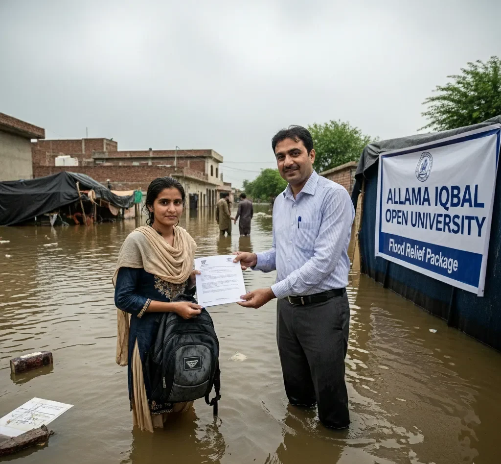 Allama Iqbal Open University flood relief package announced for students 2025