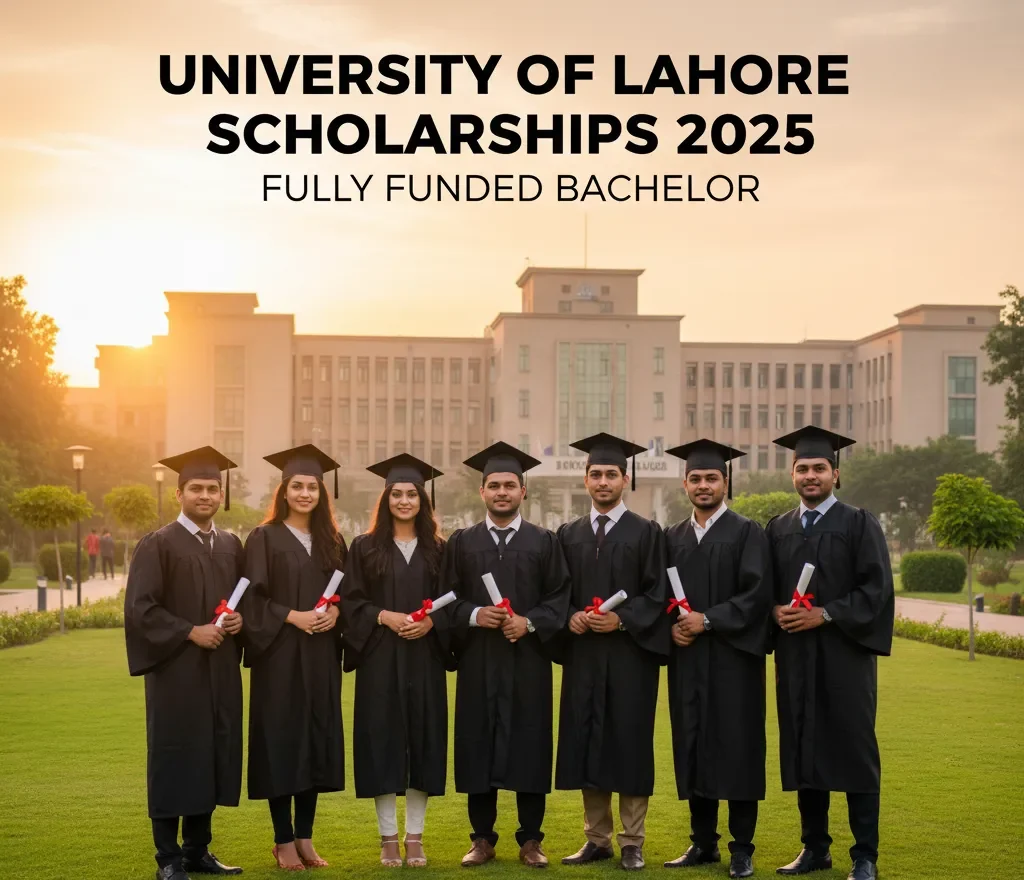 Students receiving University of Lahore Scholarships 2025 certificates
