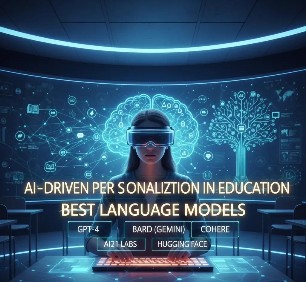 Teacher using AI-driven personalization system to guide student learning