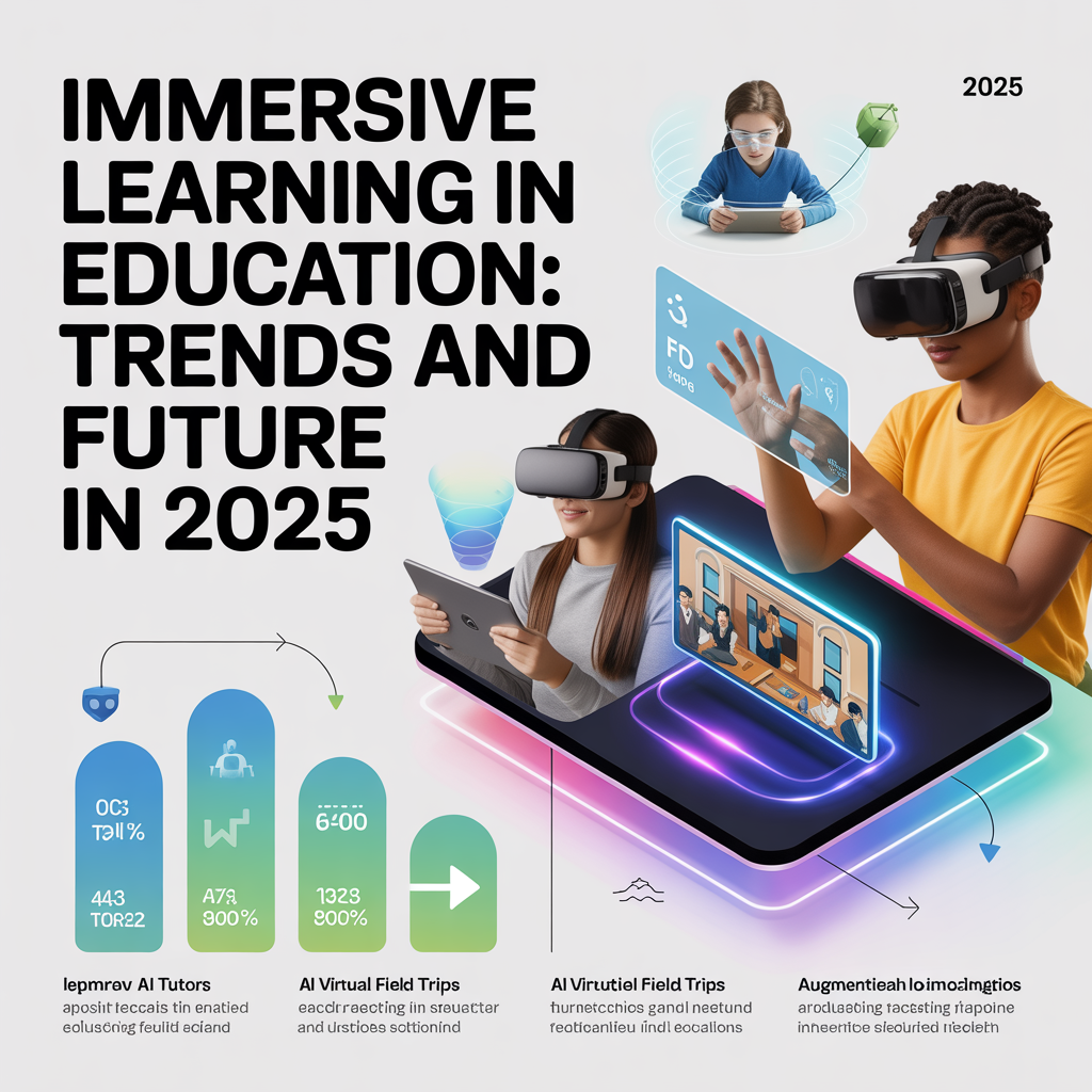 Teacher using AR app for immersive learning in hybrid education environment.