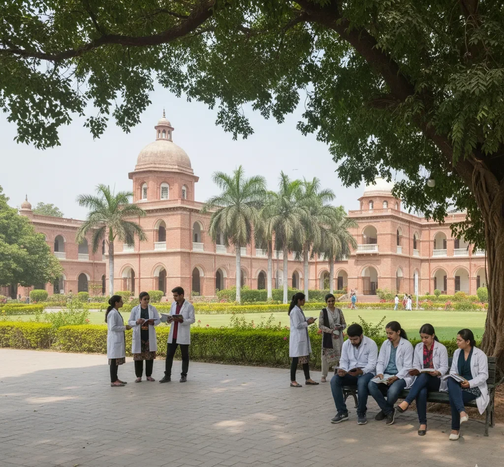 Students at a private medical college under PMDC tuition fee cap 2025-26