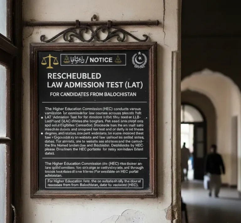 HEC Reschedules LAT 2025 for Balochistan: New Test Date, Guidelines, and Student Updates