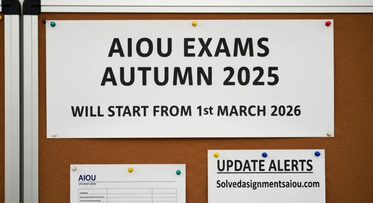 AIOU Autumn 2026 Exams Starting in March 2026 News Update!