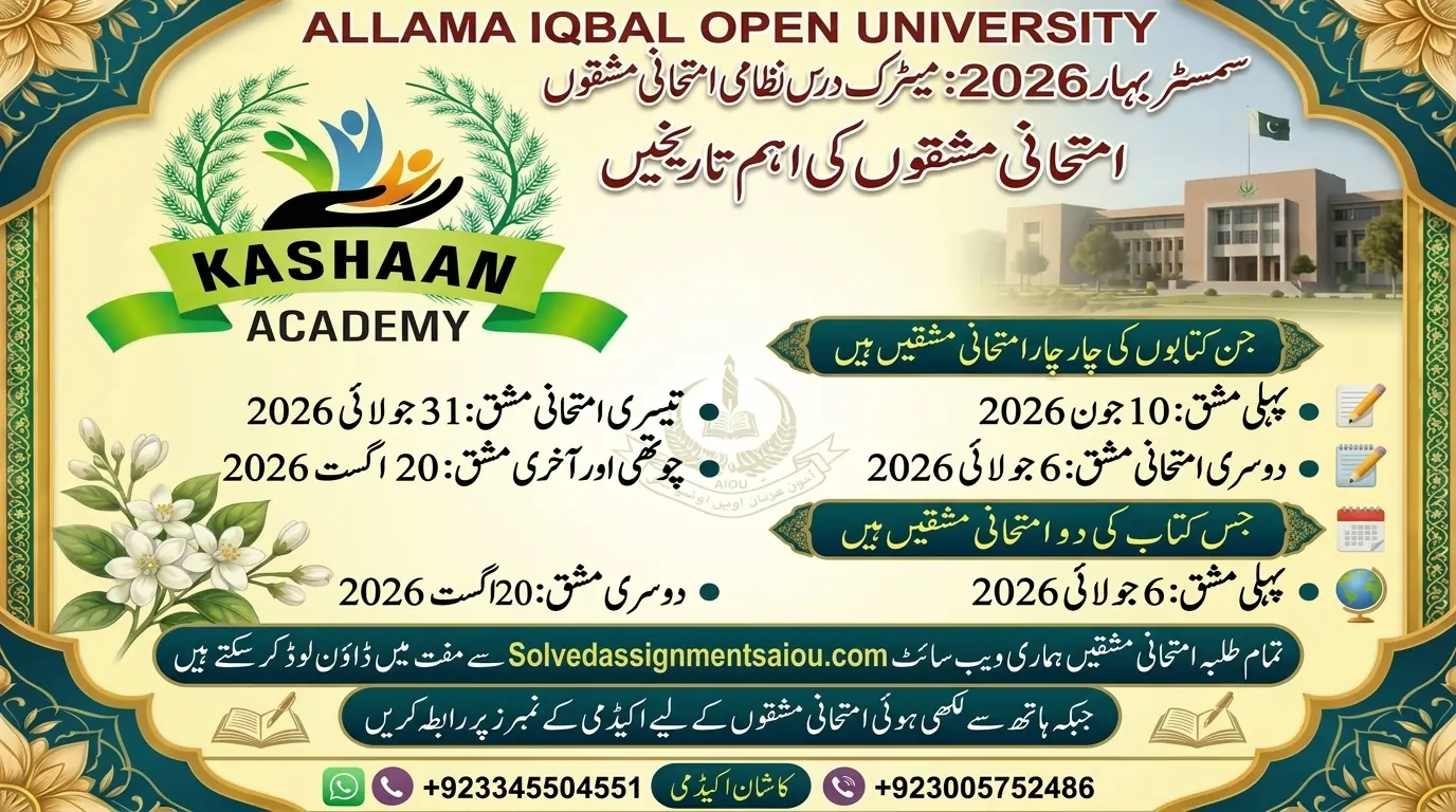 AIOU Free Matric Dars e Nizami Solved Assignments Spring 2026 PDF Download