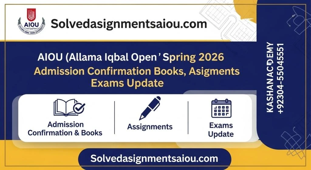AIOU Spring 2026 admission confirmation and books, Assignments and Exams update aiou-spring-2026-admission-books-dispatch.jpg