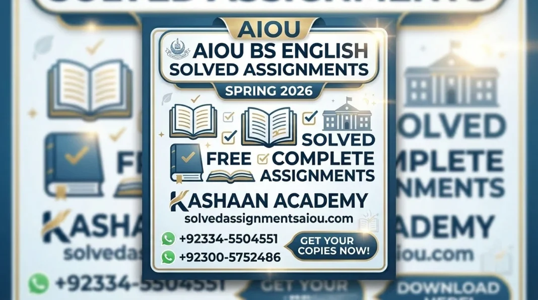 AIOU BS English Solved Assignment Spring 2026 PDF Download Table