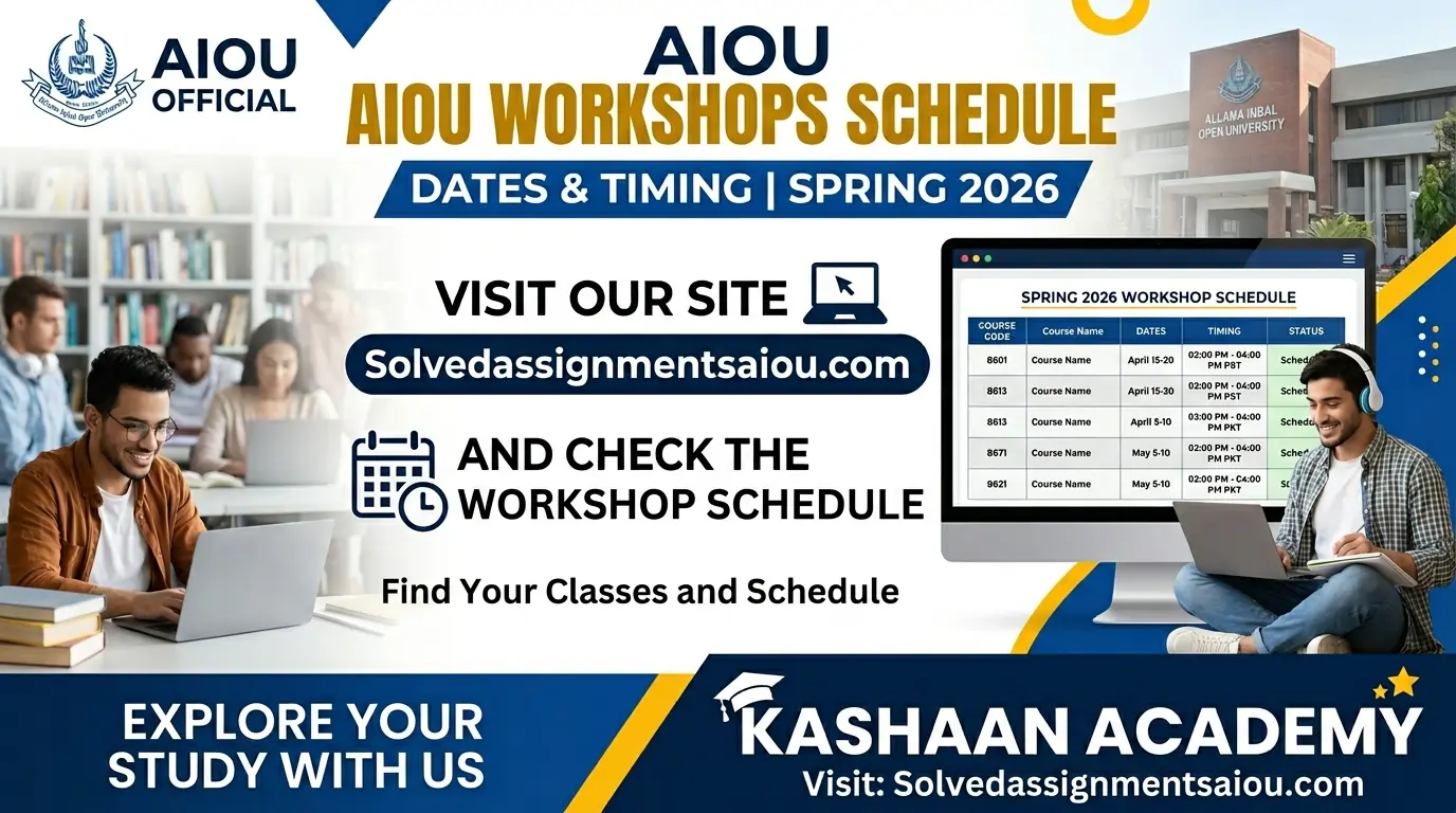 AIOU Workshop Schedule Spring 2026: 