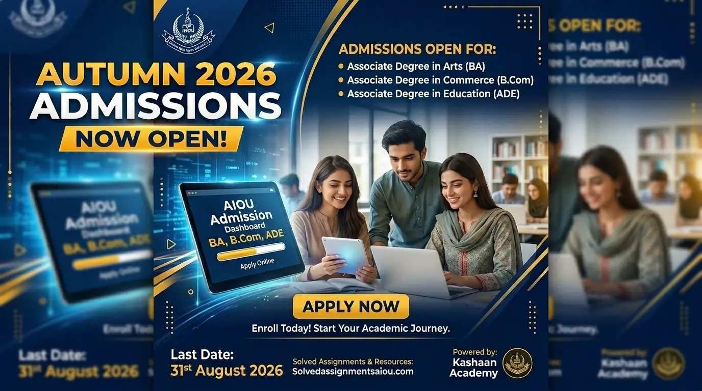 AIOU admission Autumn 2026 BA B.Com ADE