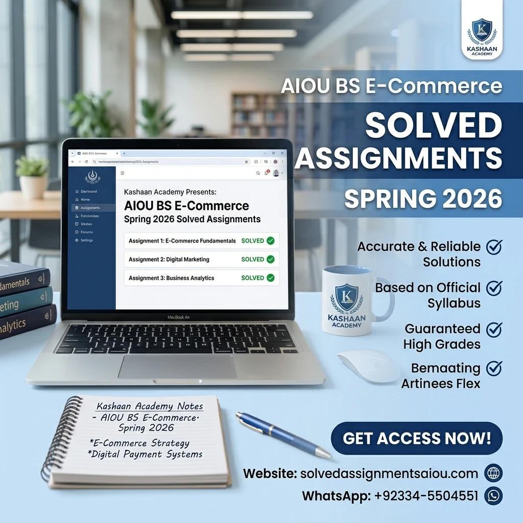 AIOU BS E-Commerce Solved Assignments Spring 2026 Free PDF Download