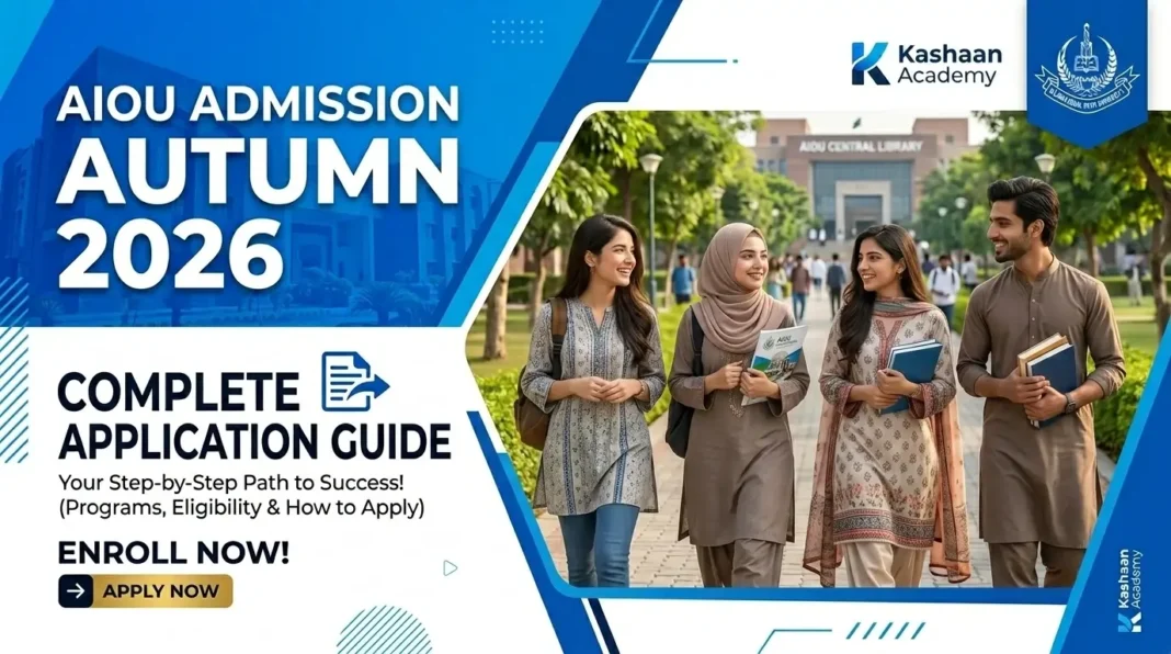 Step-by-step view of the AIOU Online Admission System portal for Autumn 2026.