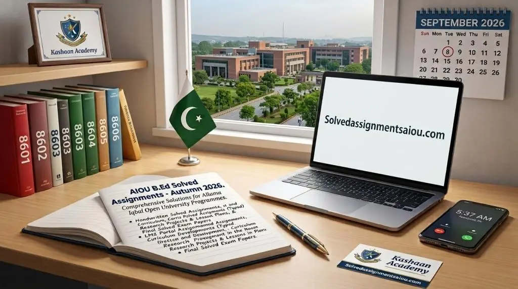 AIOU B.Ed student preparing solved assignments for Autumn 2026 semester