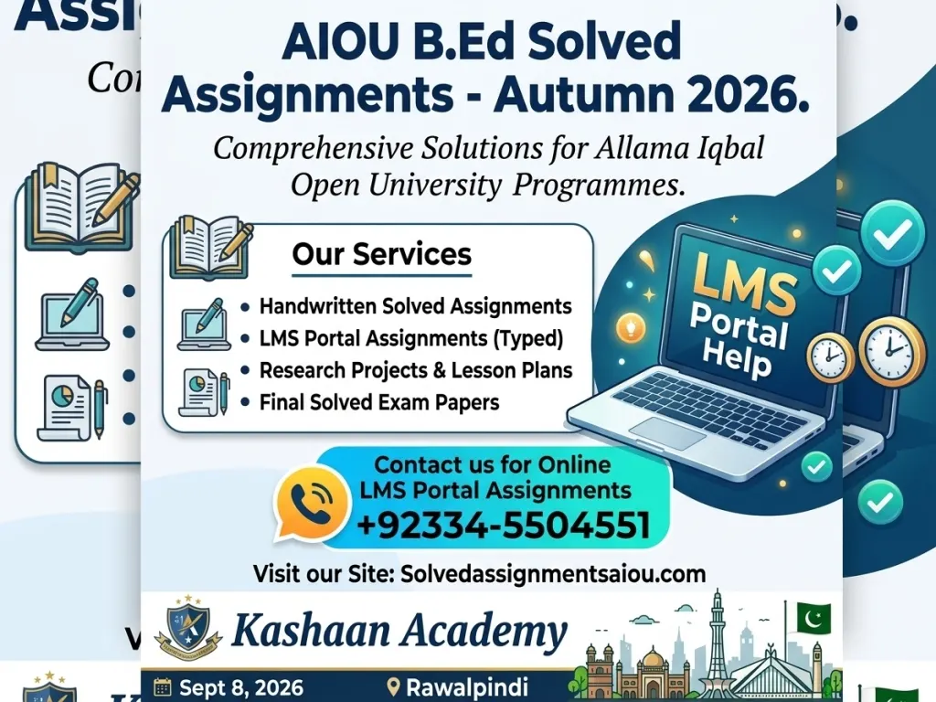 AIOU B.Ed Solved Assignments Autumn 2026